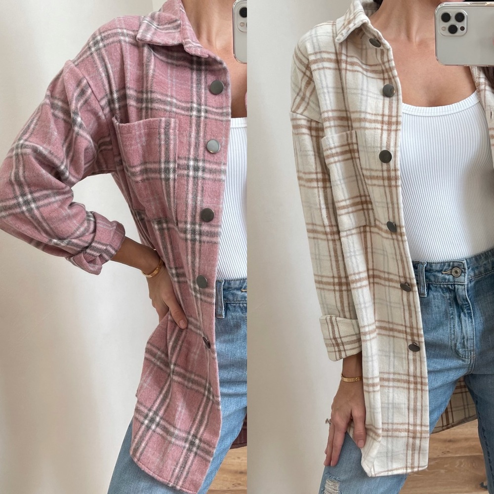 Pink Plaid Button Down Shirt - Picture 9 of 13